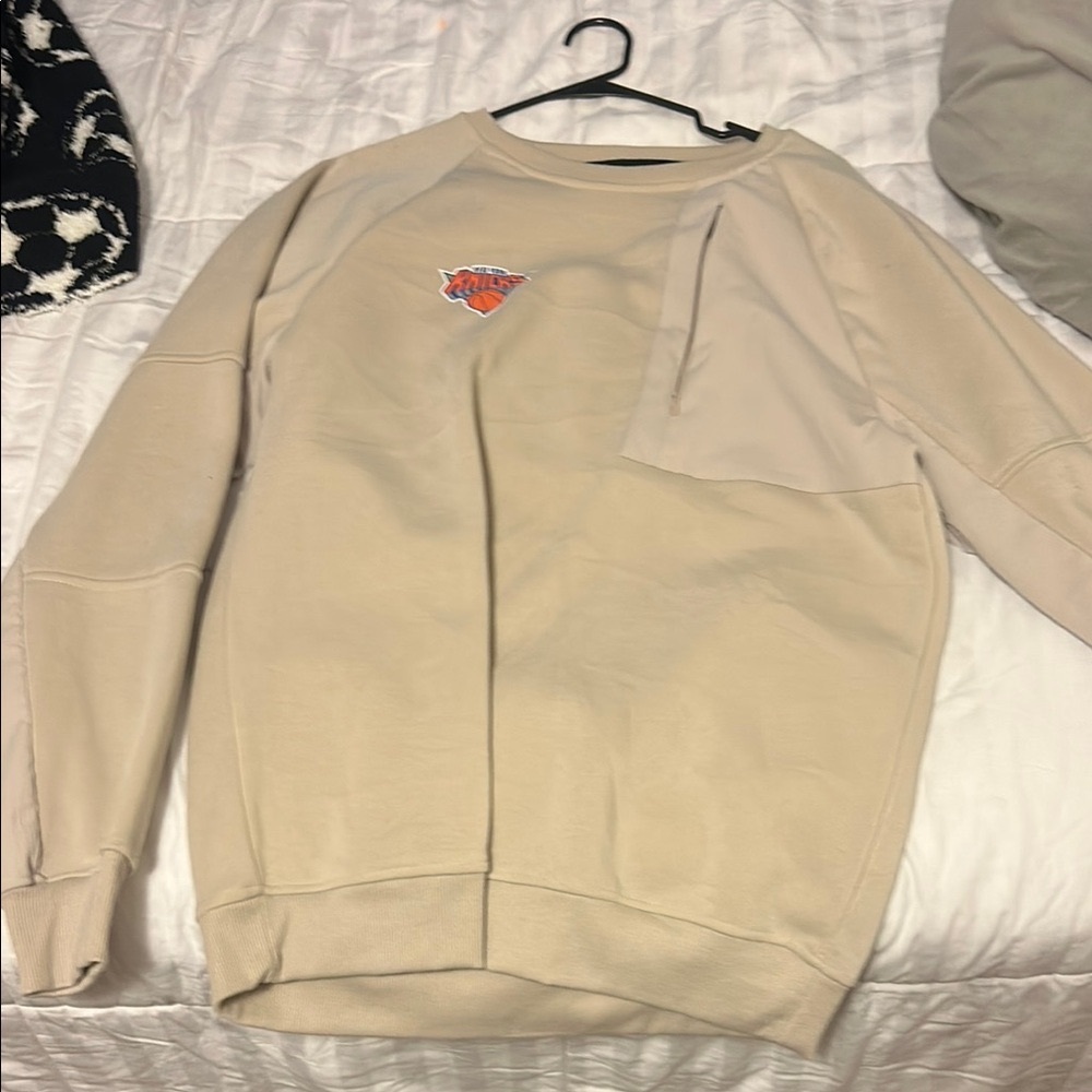 NBA Cream Crewneck Sweater Classic Knit